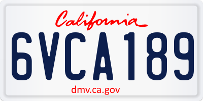CA license plate 6VCA189