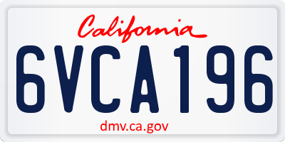 CA license plate 6VCA196