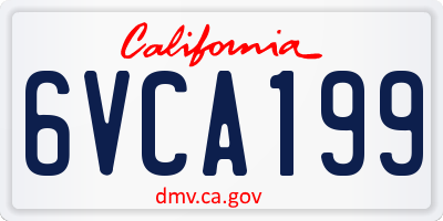 CA license plate 6VCA199