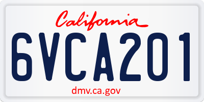 CA license plate 6VCA201