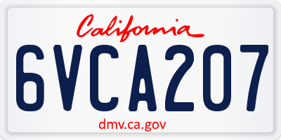 CA license plate 6VCA207
