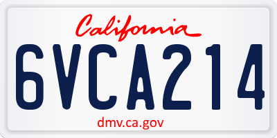CA license plate 6VCA214