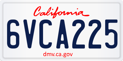 CA license plate 6VCA225