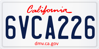 CA license plate 6VCA226