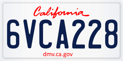 CA license plate 6VCA228