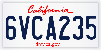 CA license plate 6VCA235