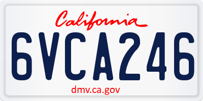 CA license plate 6VCA246