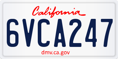 CA license plate 6VCA247