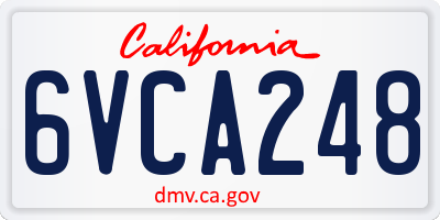 CA license plate 6VCA248
