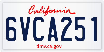 CA license plate 6VCA251