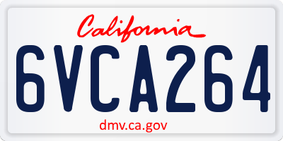 CA license plate 6VCA264