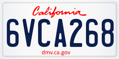 CA license plate 6VCA268