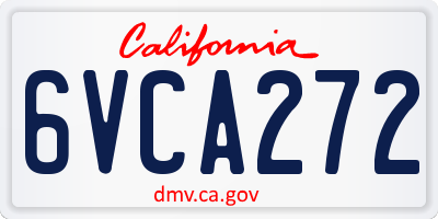 CA license plate 6VCA272