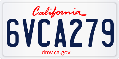 CA license plate 6VCA279