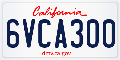 CA license plate 6VCA300