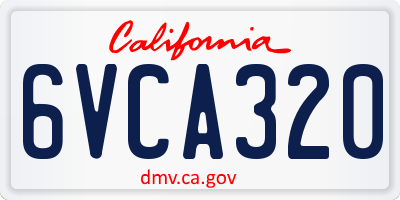 CA license plate 6VCA320