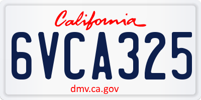 CA license plate 6VCA325