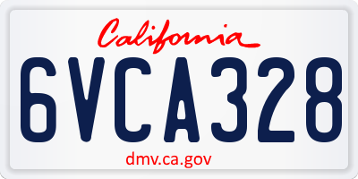CA license plate 6VCA328