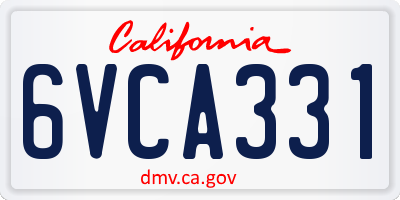 CA license plate 6VCA331