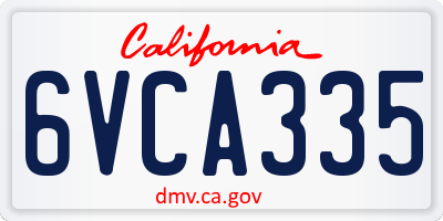 CA license plate 6VCA335