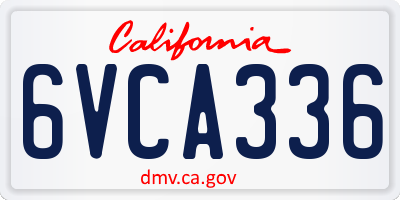 CA license plate 6VCA336