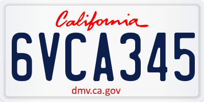 CA license plate 6VCA345