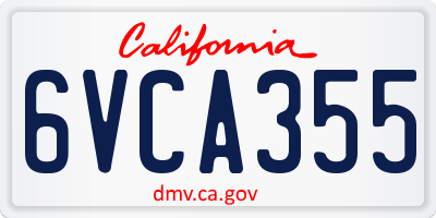 CA license plate 6VCA355