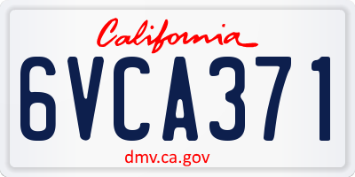 CA license plate 6VCA371