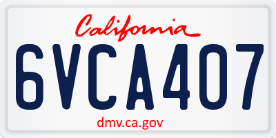 CA license plate 6VCA407