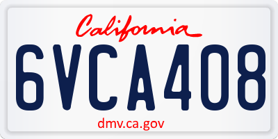 CA license plate 6VCA408