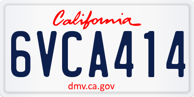 CA license plate 6VCA414