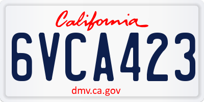 CA license plate 6VCA423