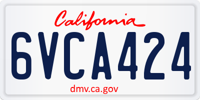 CA license plate 6VCA424