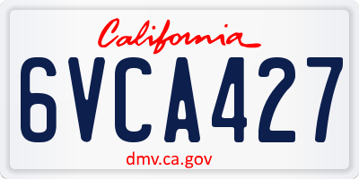CA license plate 6VCA427