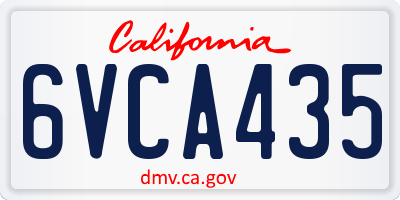 CA license plate 6VCA435
