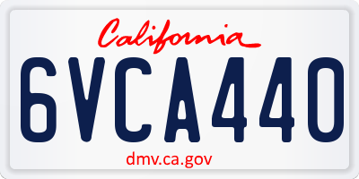 CA license plate 6VCA440