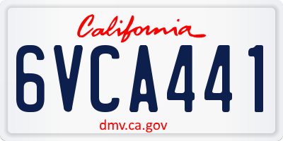 CA license plate 6VCA441