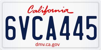 CA license plate 6VCA445