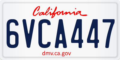 CA license plate 6VCA447