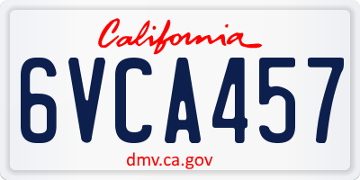 CA license plate 6VCA457