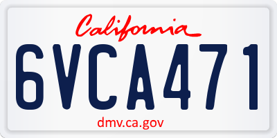 CA license plate 6VCA471