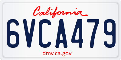 CA license plate 6VCA479