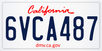 CA license plate 6VCA487