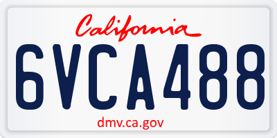 CA license plate 6VCA488