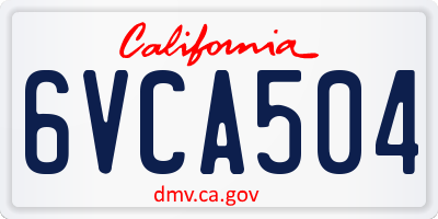 CA license plate 6VCA504