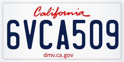 CA license plate 6VCA509