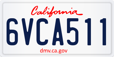 CA license plate 6VCA511