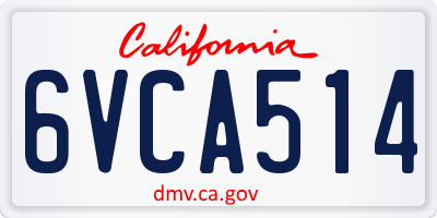CA license plate 6VCA514