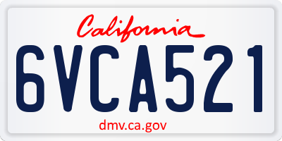 CA license plate 6VCA521