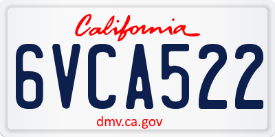 CA license plate 6VCA522